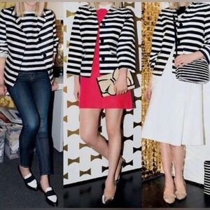 Kate Spade New York Landon Striped Black/White Jacket size 4